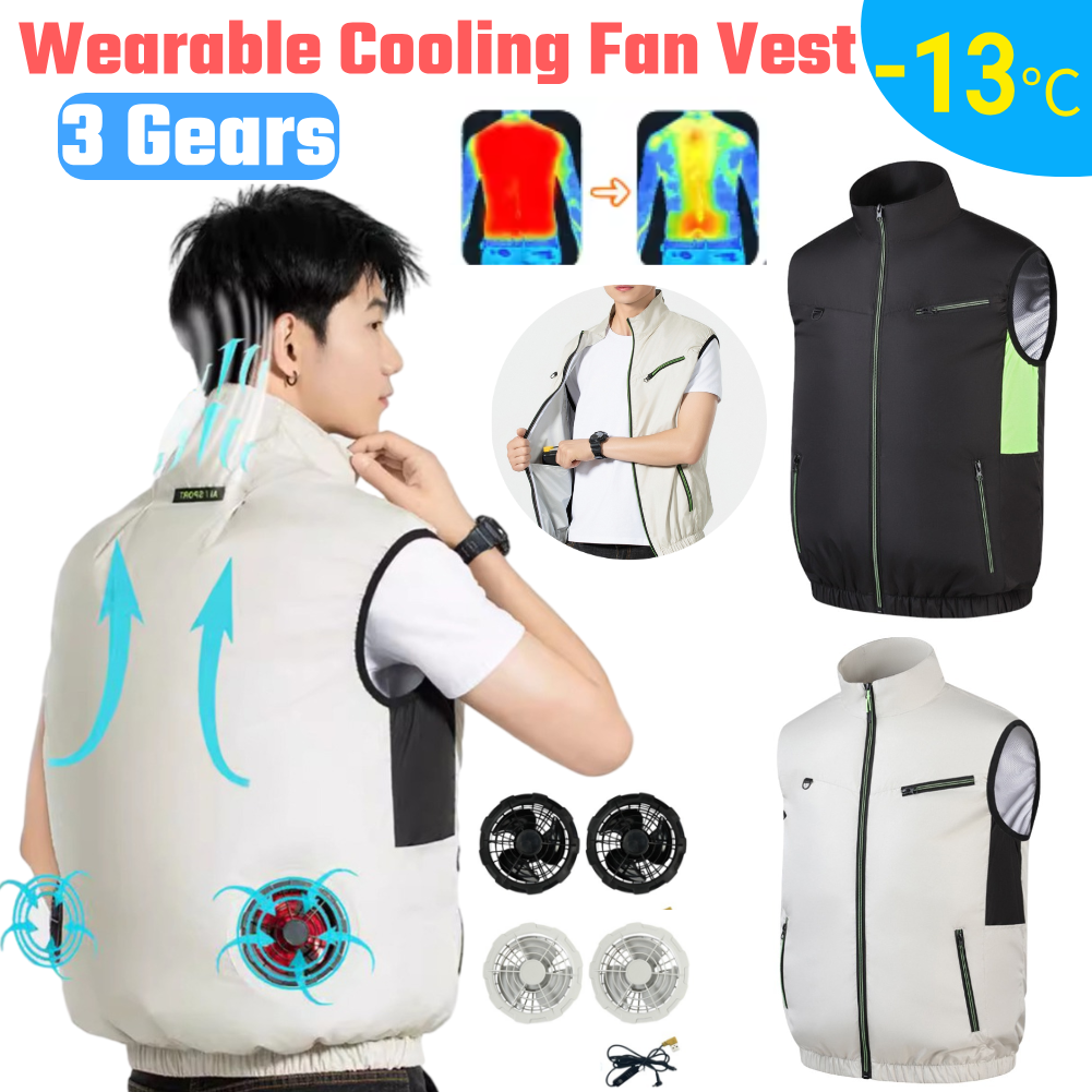 Fishing Vest - Cooling Vest Ice Fan Vest Heat