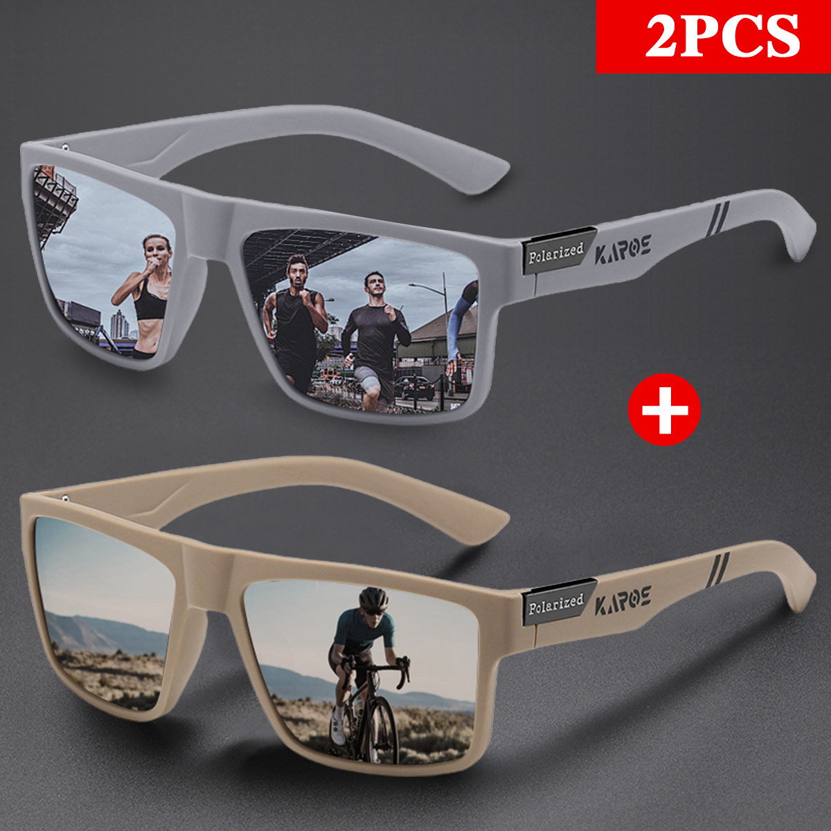 KAROS 2PCS Retro Square Polari - Fishing Sunglasses Polarized recension och pris