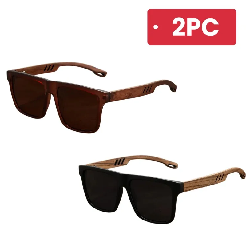 Wood Grain Temple Square Polar - Fishing Sunglasses Polarized recension och pris