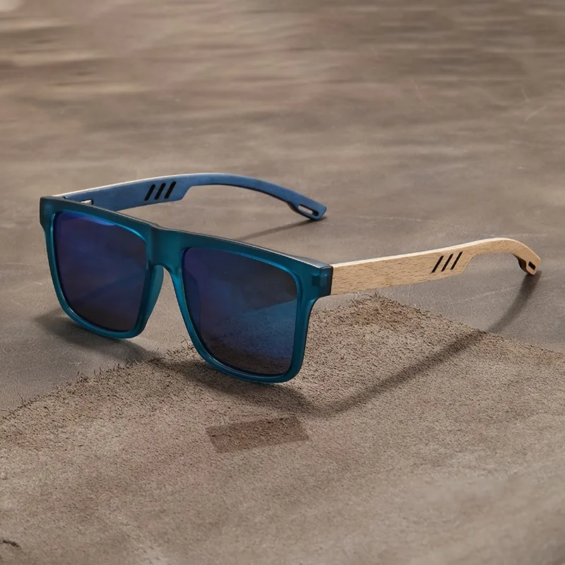 Wood Grain Temple Square Polar - Fishing Sunglasses Polarized recension och pris
