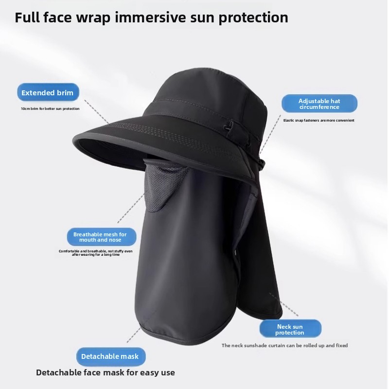 Summer Sun Hats with Face Mask - Fishing Mask Sun Protection recension och pris