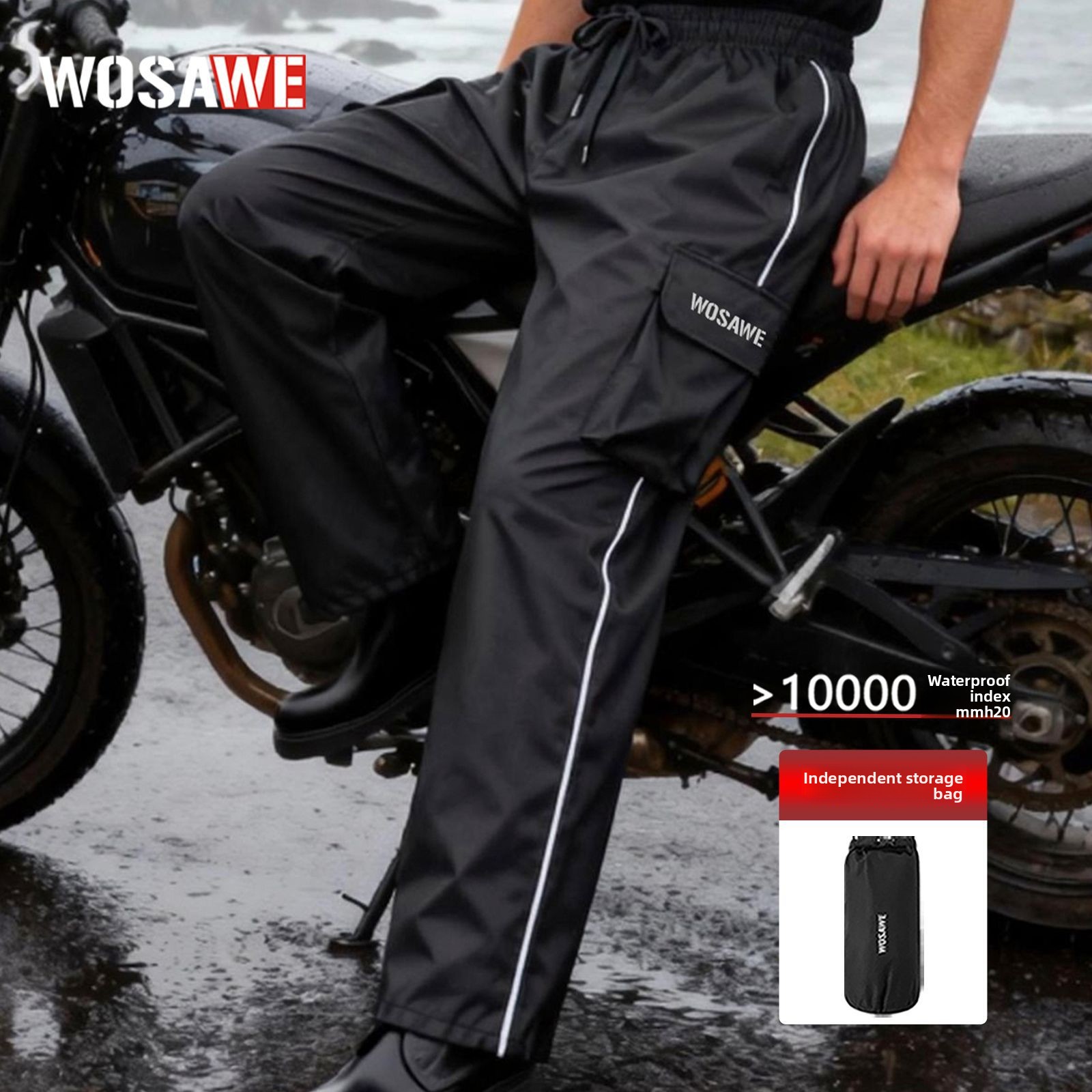 WOSAWE Motorcycle Rain Pants R - Fishing Rain Suit recension och pris