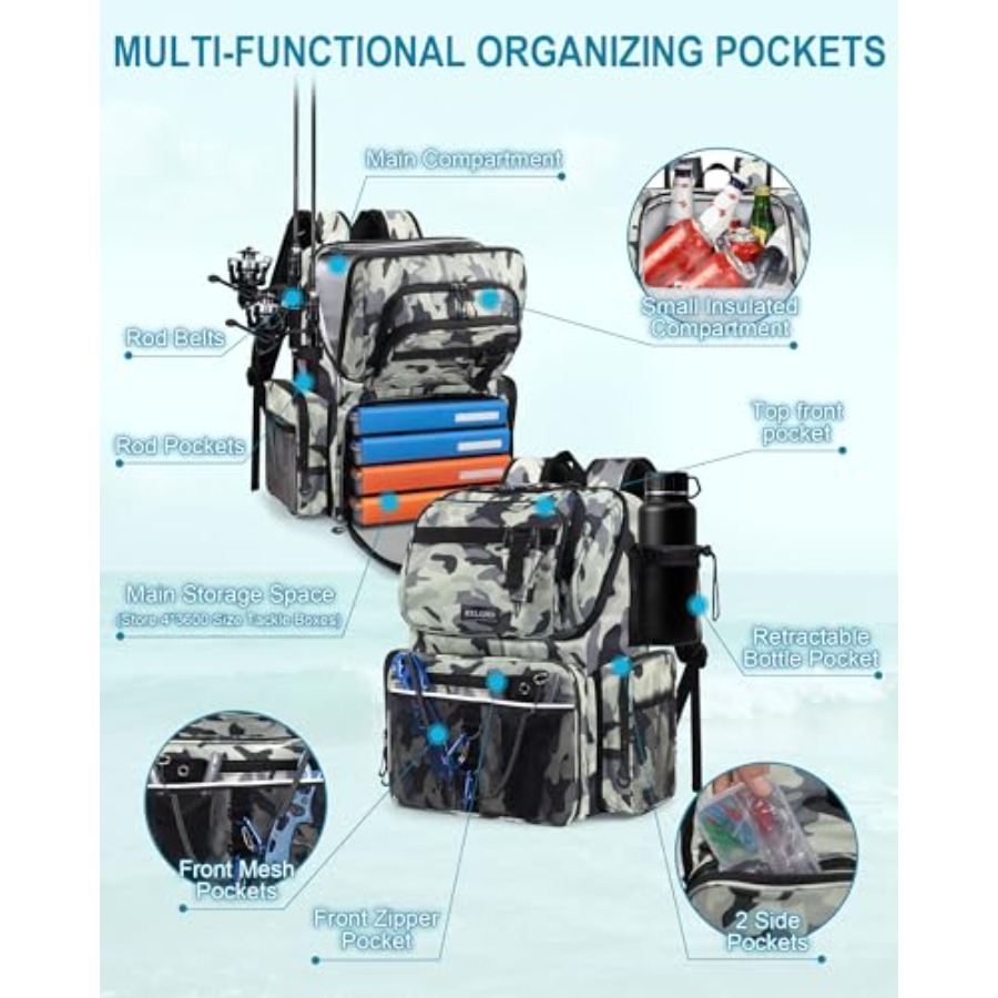 Fishing Backpack with Rod Hold - Fishing Backpack recension och pris