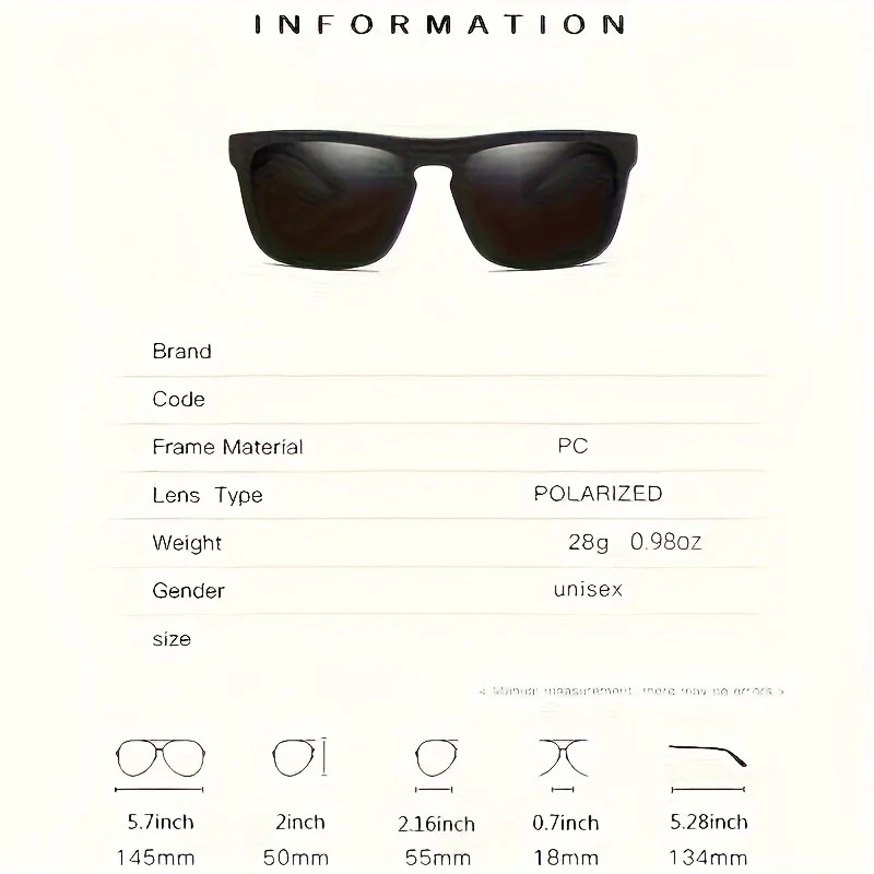 1/2pcs Square Sport Sunglasses - Fishing Sunglasses Polarized recension och pris