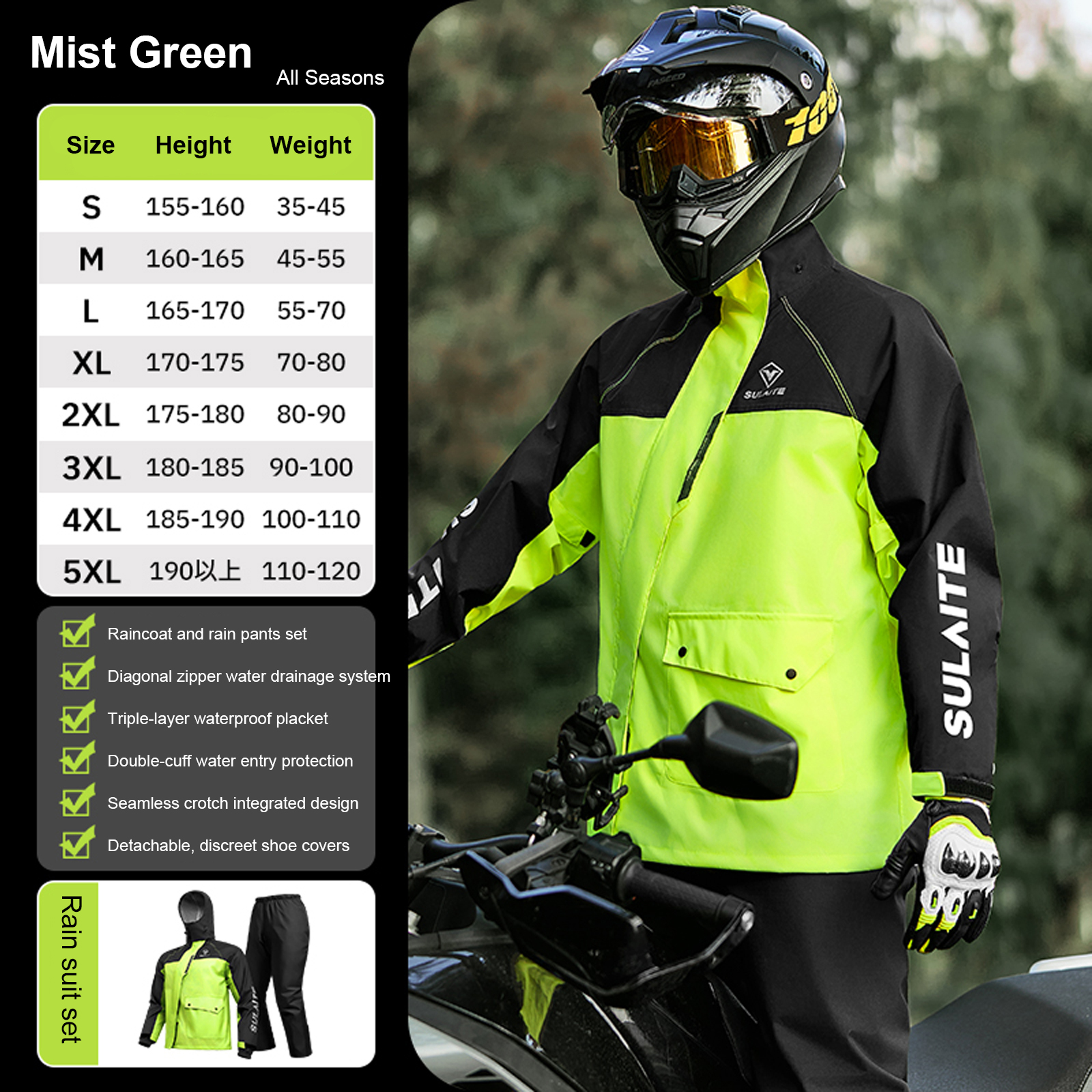 Motorcycle Rain Suit for Men & - Fishing Rain Suit recension och pris