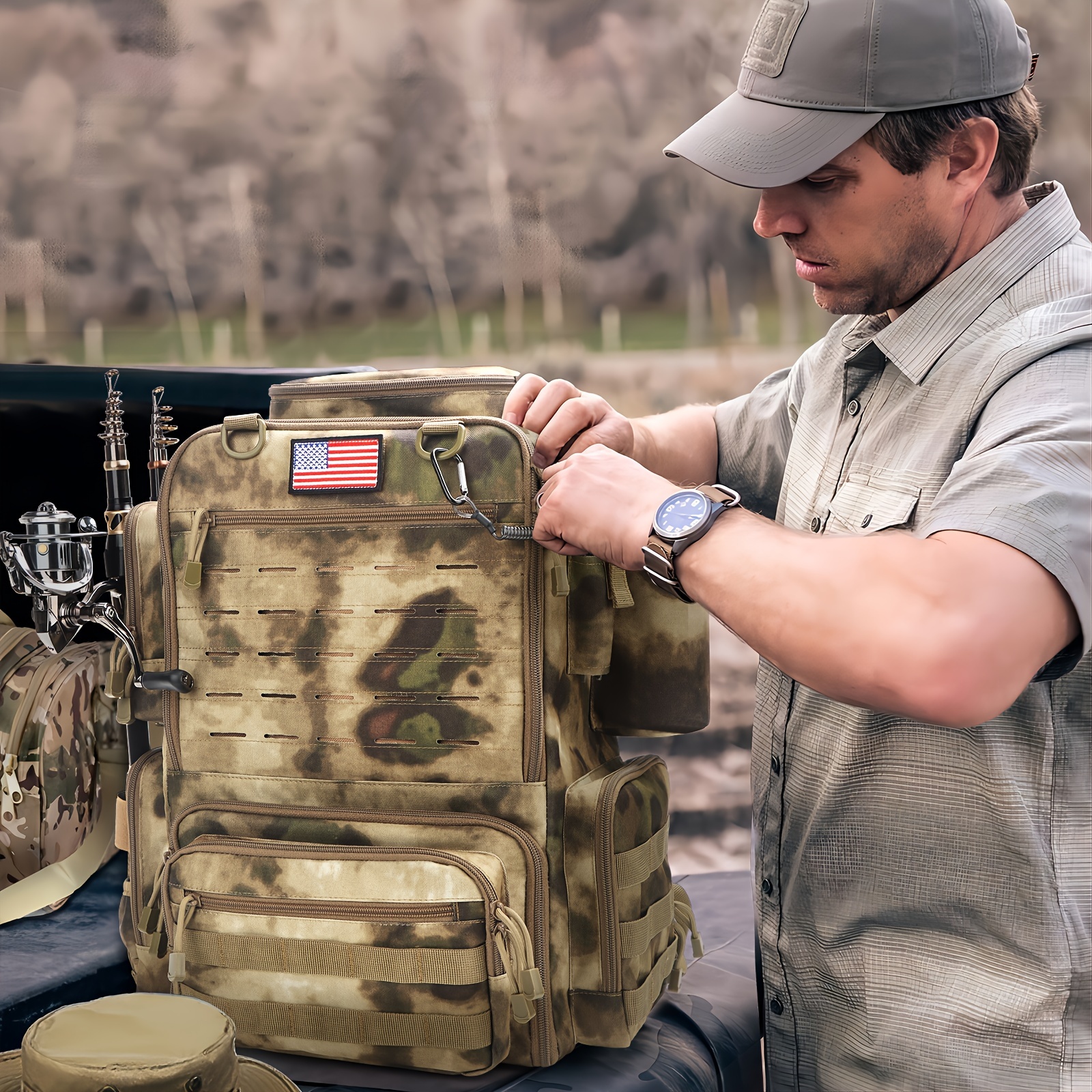 A Spacious 11.89gal Fishing Ba - Fishing Backpack recension och pris