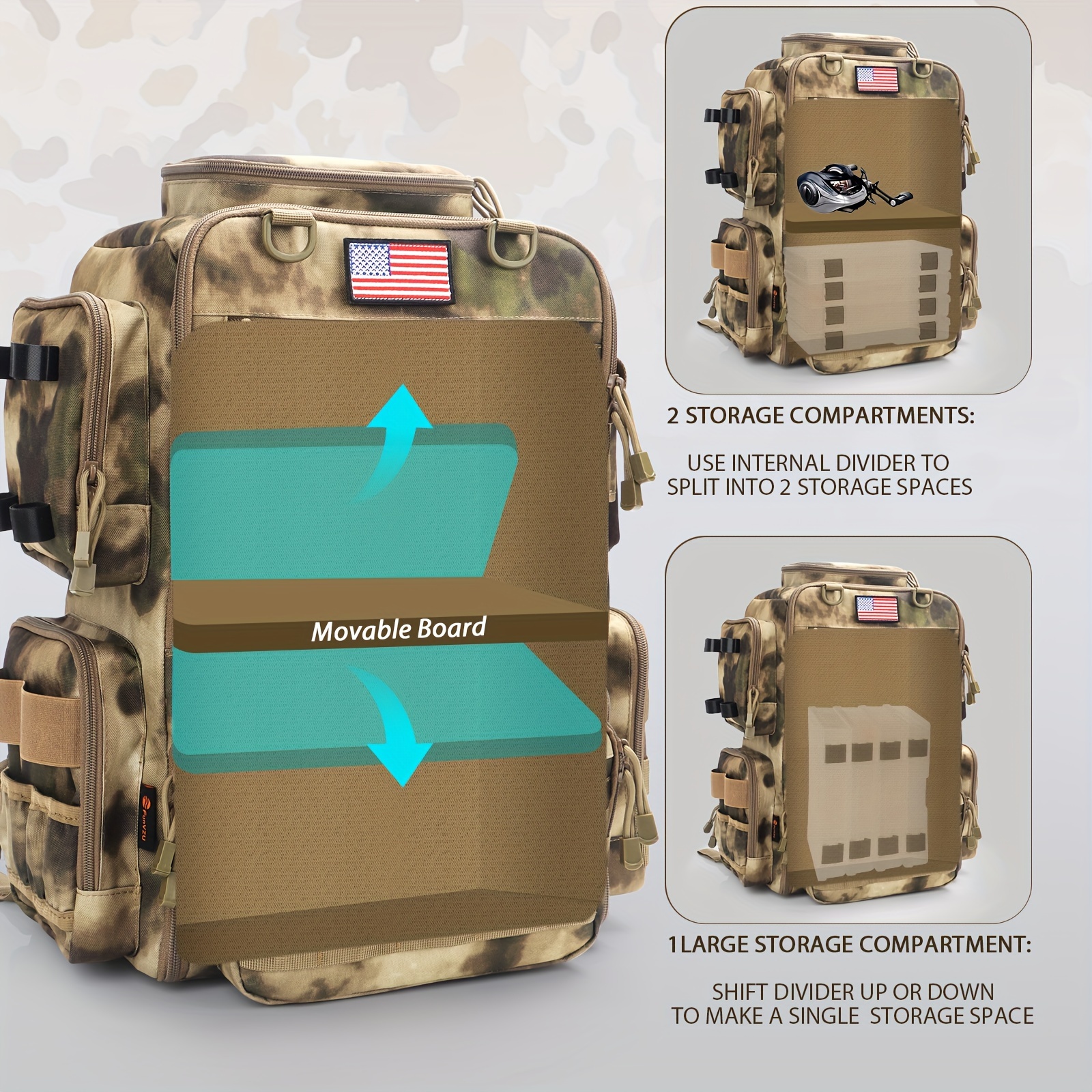A Spacious 11.89gal Fishing Ba - Fishing Backpack recension och pris